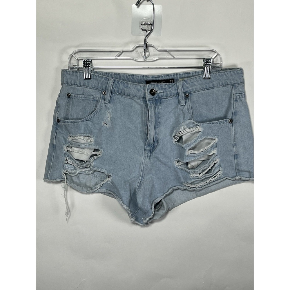 Blackheart High Rise Short Size 13 Juniors Jean Shorts Ripped Raw Hem Y2K